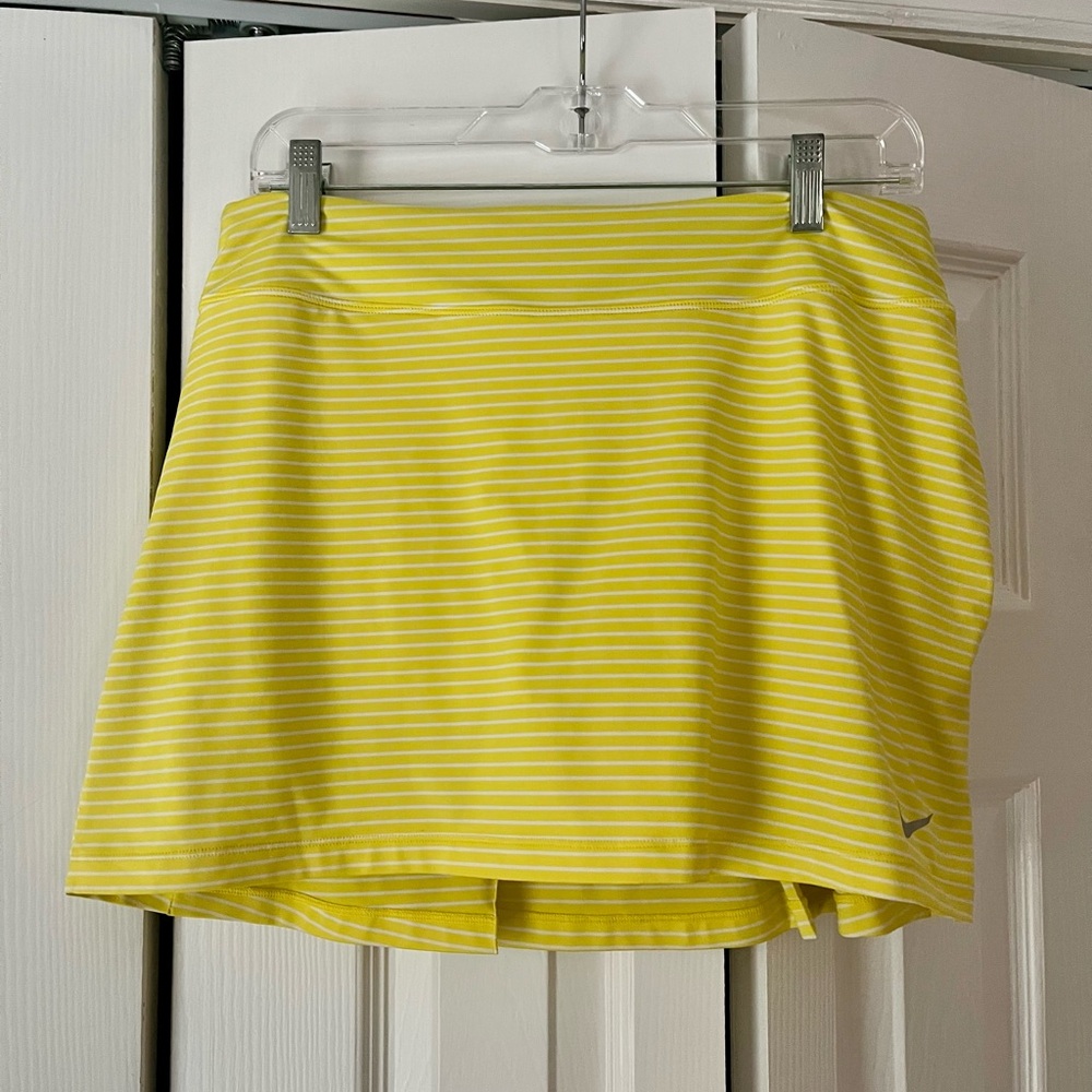 Nike Yellow Striped Mini Skirt